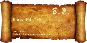 Basa Márk névjegykártya